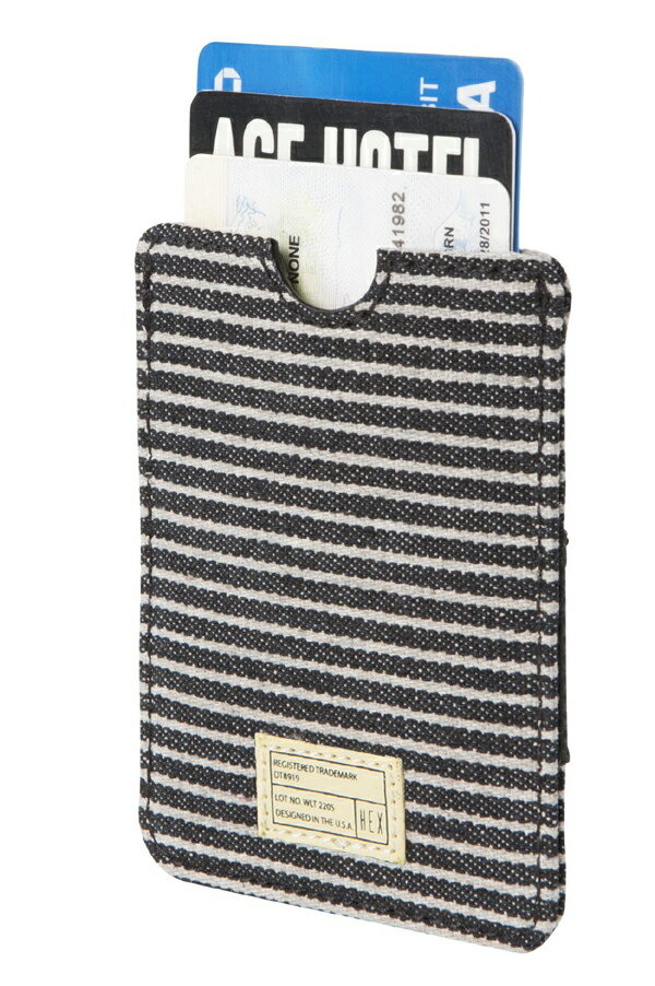 Rakuten - ヘックス HEX CONVOY VERTICAL CARD WALLET HX1646 BLACK STRIPE カード・サイフケース
