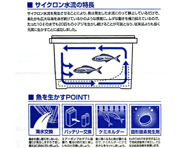 メイホウ MEIHO アジカンサイクロン エアポンプ2台付き ( HAPYSON YH-735C ) 活きアジ用【 あす楽 】活かしアジ専用エアポンプ付きブクブク付活かしたままもって帰る通販格安セール情報 楽天 通販