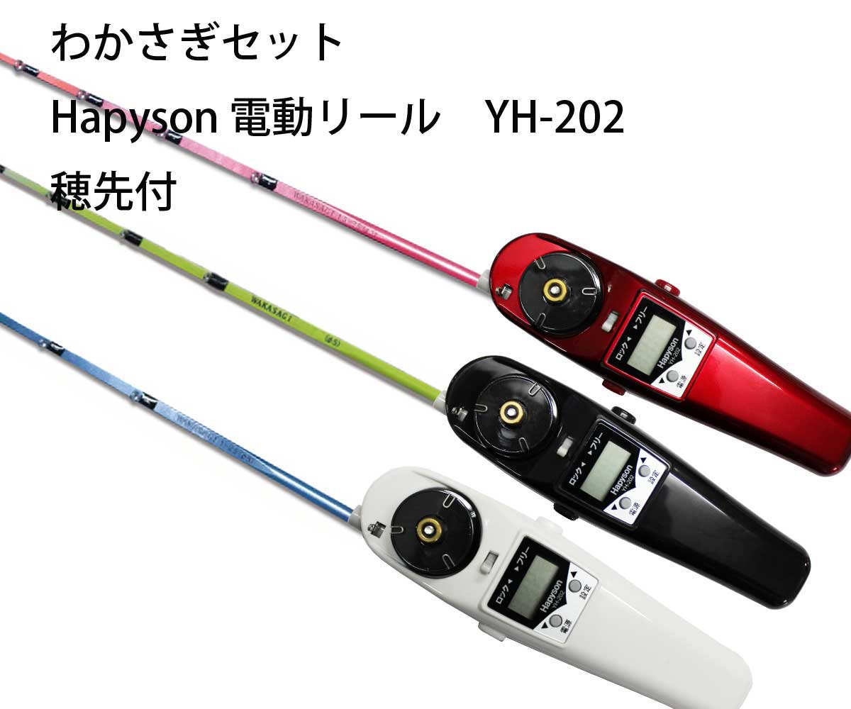 わかさぎセット 極技ワカサギ替え穂先 30cm HAPYSON 電動リールYH-202 電動セット【 あす楽 】狙いのタナを直撃 カウンター付きモデル わかさぎ釣り