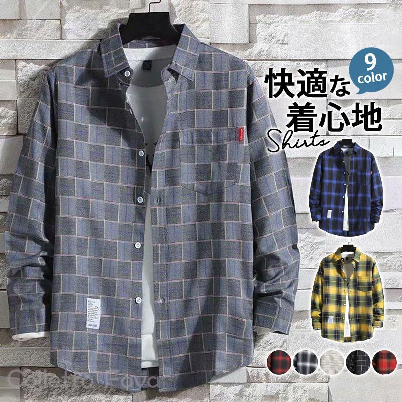 チェックシャツ 長袖 メンズ カジュ