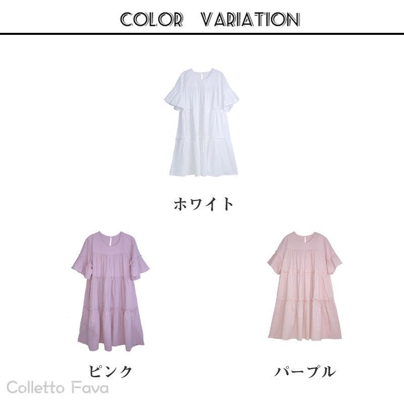 マタニティ ワンピース 夏 半袖 レディース ママ 仕事 フリル 服 ロング オシャレ ...