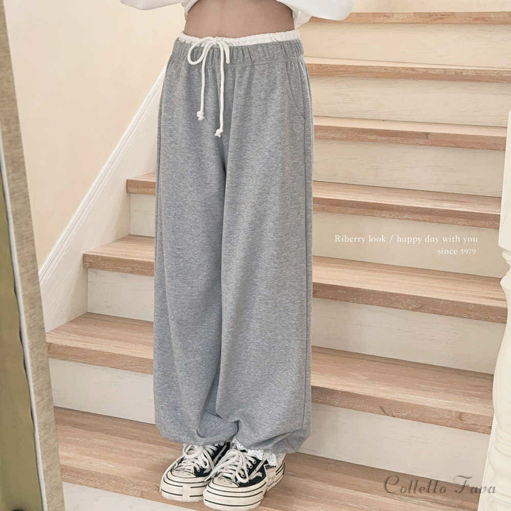樂天商城 - ロングパンツ レディース ドロストパンツ ゆったり フェイクレイヤード リボン調節 カジュアル グレー ロング ストレッチ リラックス ハイウエスト 部屋着 スポーツ 春夏秋 通学 ヨガパンツ 大人 かわいい 楽ちん レース フェミニン 可愛い 体型カバー