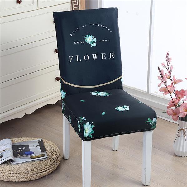 チェアカバー プリント 椅子カバー 洗濯可能 傷防止 汚れ防止 オシャレ ひじ掛け無し用 イス 清潔簡単 伸縮素材 フルカバー [2]
