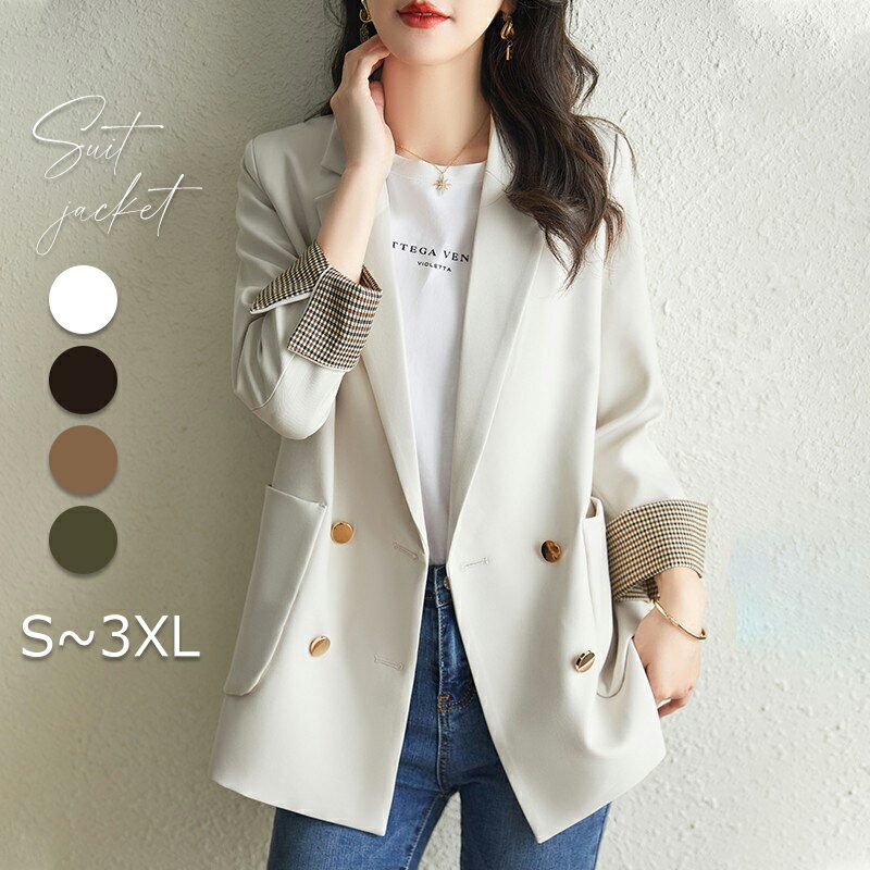 樂天商城 - テーラードジャケット レディース レギュラー ミドル丈 春 秋 ビジネス オフィス 通勤 OL トップス ゆったり きれいめ 大人 アウター