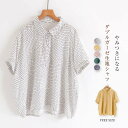 ダブルガーゼ 綿100% シャツブラウス レディース 夏 ガーゼシャツ シャツ ブラウス 半袖 トップス 綿 カジュアル トップス チェック ゆったり ゆる 大きいサイズ 体型カバー 柔軟 通勤 プルオーバー シンプル 着回し ガーゼコットン 柔らかい シンプル 涼しい