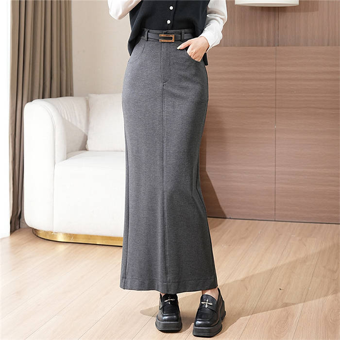 Colletto Favaのタイトスカート スカート ロング 秋冬 スリットスカート ロングスカート タイト スカート バックスリット 無地 ロング マキシ 秋 冬 春 ボトムス ストレッチ ハイウエスト フォーマル 体型カバー 着回し 着痩せ 通勤 オフィス 上品 きれいめ フェミニン 定番 送料無料｜アングル3