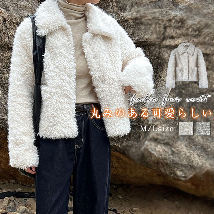 Rakuten - ボアコート レディース もこもこ ボア アウター ブルゾン ボアジャケット ファーコート レディースアウター 可愛い 羽織り あったか ふわふわ 体型カバー シンプル 春 秋冬 暖か 防風 防寒 厚手 ショート丈 オフィス ビジネス カジュアル 着痩せ 通勤 新作 送料無料