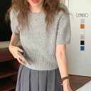 ニット セーター レディース 半袖 春 秋 冬 無地 ニットセーター おしゃれ 秋冬 プルオーバー オフィス トップス ゆったり リラックス シンプル 大きいサ...