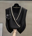 ベスト レディース 春 秋 冬 ニット ファッション ニットベスト 花柄 大きいサイズ 秋冬 きれいめ お洒落 上着 暖か トップス おしゃれ ノースリーブ シンプル プルオーバー カジュアル レイヤード きれいめ 重ね着 通勤 エレガント 着痩せ 送料無料 黒 ブラック