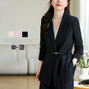 スーツ レディース ビジネス セットアップ パンツ リボン Vネック 洗える ロング丈 リクルート オールシーズン 春 夏 秋 冬 大きいサイズ 上品 入学式 入園式 卒業式 ジャケット ロング丈パンツ 2点セット オフィス 長袖 エレガント お洒落 通勤 OL 女性らしい 黒(4)