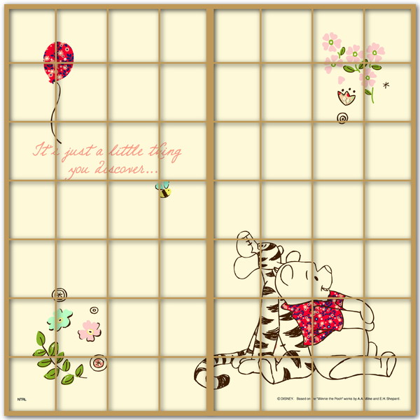 障子紙 くまのプーさん プー&ティガー 幅92cm×長さ182cm 2枚組 アサヒペン 障子紙 おしゃれ 障子 のり..