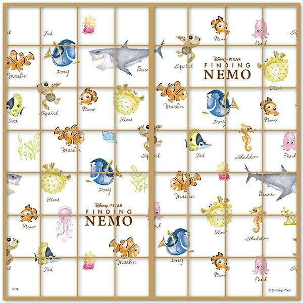 障子紙 ピクサー ファインディング・ニモ パターン 幅92cm×長さ182cm 2枚組 アサヒペン 障子紙 おしゃ..