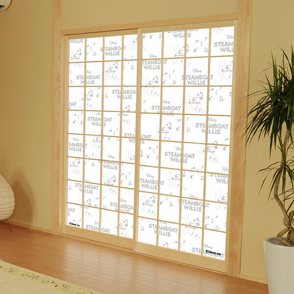 障子紙 ディズニー ミッキー BOAT 幅92cm×長さ182cm 2枚組 アサヒペン 障子紙 おしゃれ 障子 のり貼り ..