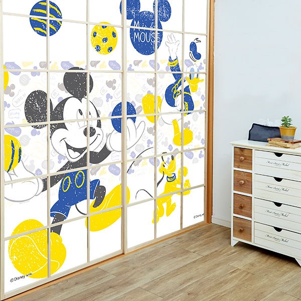 障子紙 ディズニー ミッキー お手玉 幅92cm×長さ182cm 2枚組 アサヒペン 障子紙 おしゃれ 障子 のり貼..