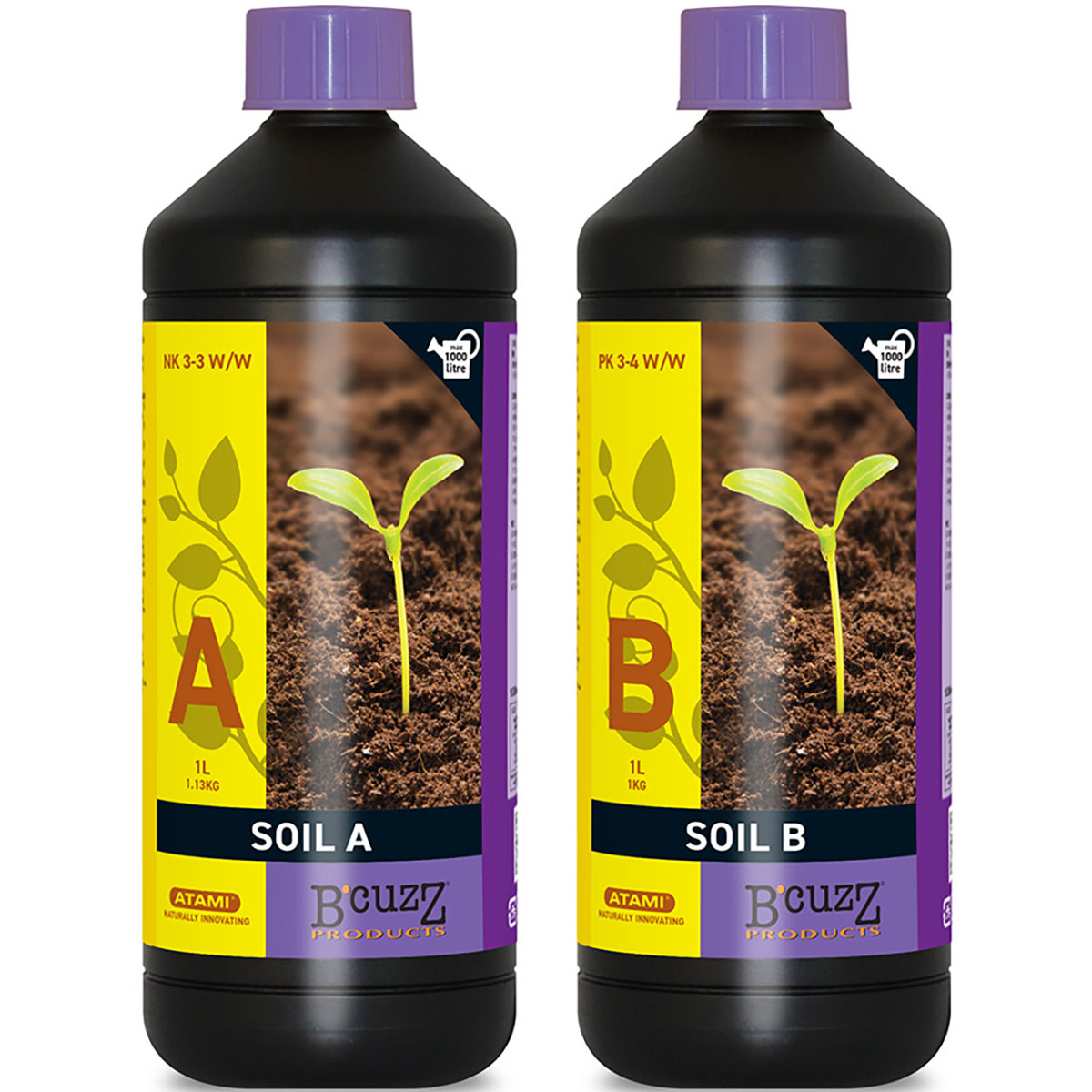 肥料 B'CUZZ SOIL (ビーカズ ソイル) A液 B液 各1L ATAMI 肥料 野菜 肥料 ハーブ 肥料 鉢花 肥料 豆 肥..