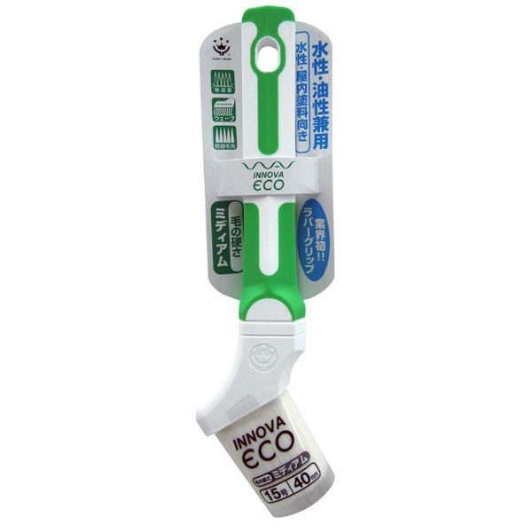 刷毛 INNOVA ECOハケ ミディアム 40mm 15号 ハンディクラウン はけ ハケ 塗装ハケ 塗装刷毛 水性塗料 油性塗料 兼用 塗料 屋内塗料 ラバーグリップ M6
