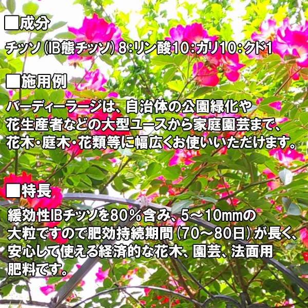 【法人限定】緑化専用肥料 バーディーラージ 20kg ジェイカムアグリ 花木 園芸用肥料 送料無料 代金引換不可 3