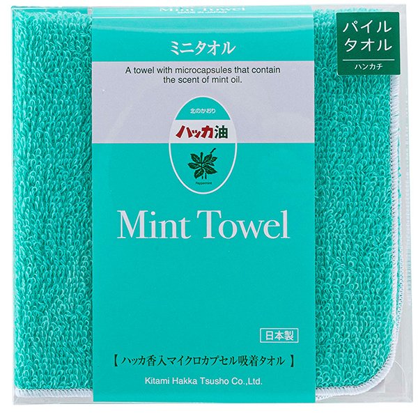 ミントタオル ミニ グリーン 北見ハッカ通商 パイルタオル M4