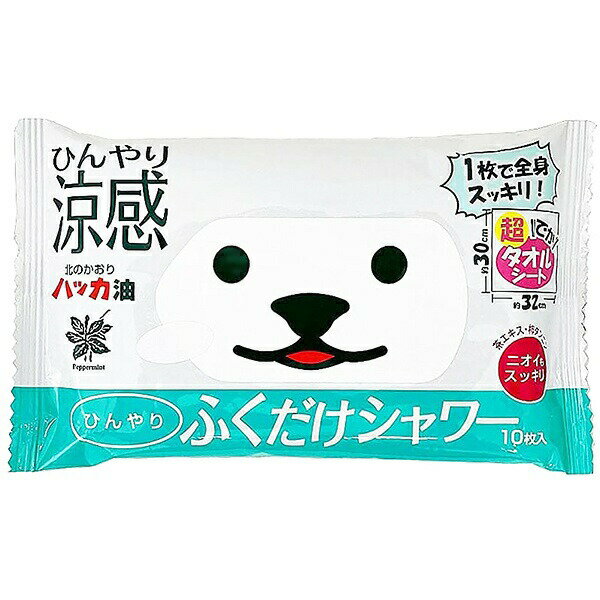 北のかおり ひんやりふくだけシャワー 10枚入 北見ハッカ通商 ひんやり涼感 ハッカ油 M2