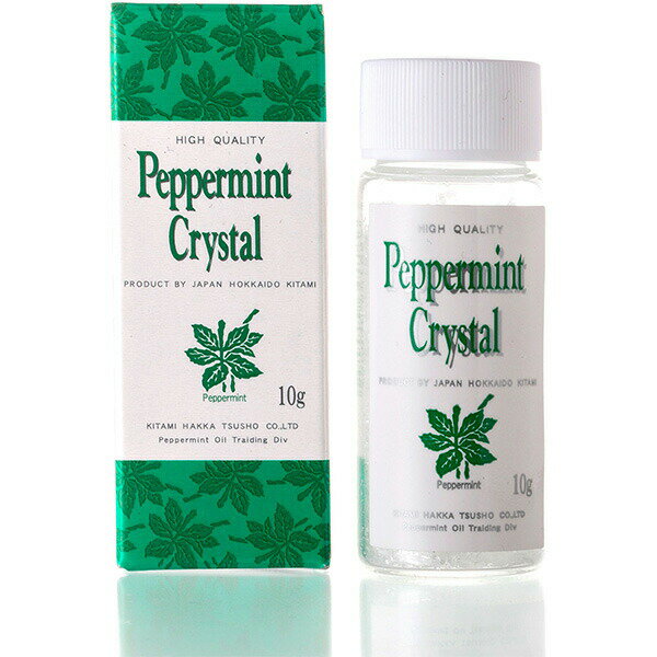 クリスタルペパーミント 10g 北見ハッカ通商 薄荷脳 peppermint crystal L-メントールの結晶 アウトレ..