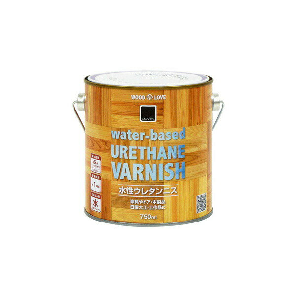 ニス WOOD LOVE 水性ウレタンニス 750ml エボニーブラック ニッペ ウレタンニス 水性 水性ニス 木材塗料 水性塗料 ウレタン塗料 木製 木工ニス 塗料