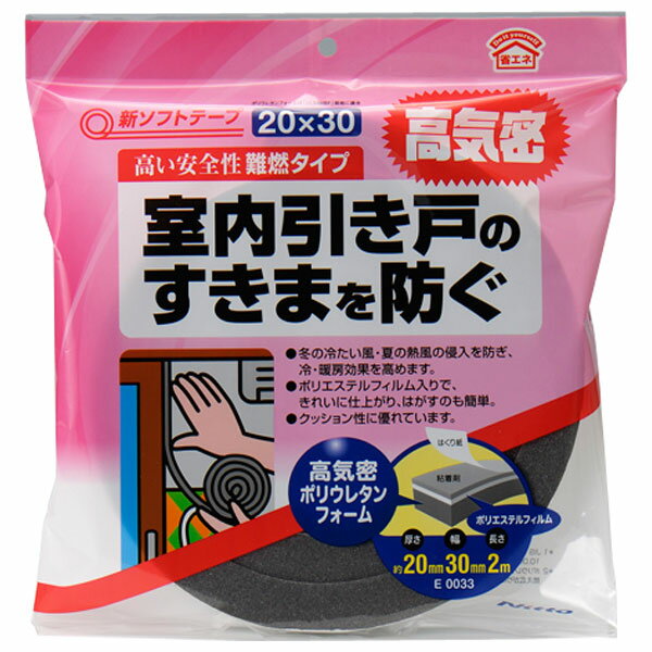 まとめ買い 40個入 新ソフトテープ 20×30 E0033 ニトムズ 高気密 高い安全性 難燃タイプ 室内引き戸のすきまを防ぐ ポリウレタンフォーム