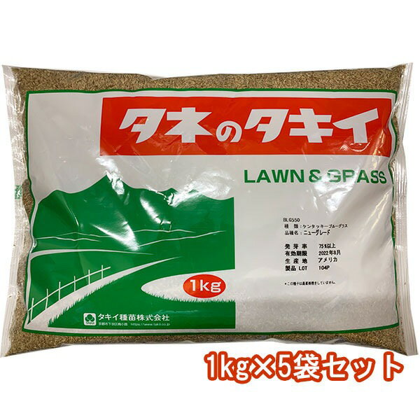 まとめ買い 5袋入 ケンタッキーブルーグラス ニューグレード 1kg タキイ種苗 芝種 送料無料 代金引換不可