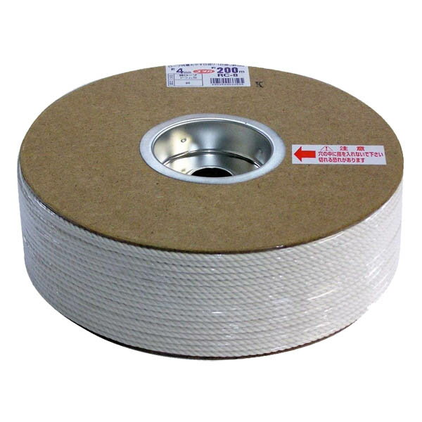 ロープ 綿ロープ ドラム巻 約4mm×200m RC-8 ユタカメイク ロープ 荷造り紐 カラーロープ 梱包紐 紐 天..