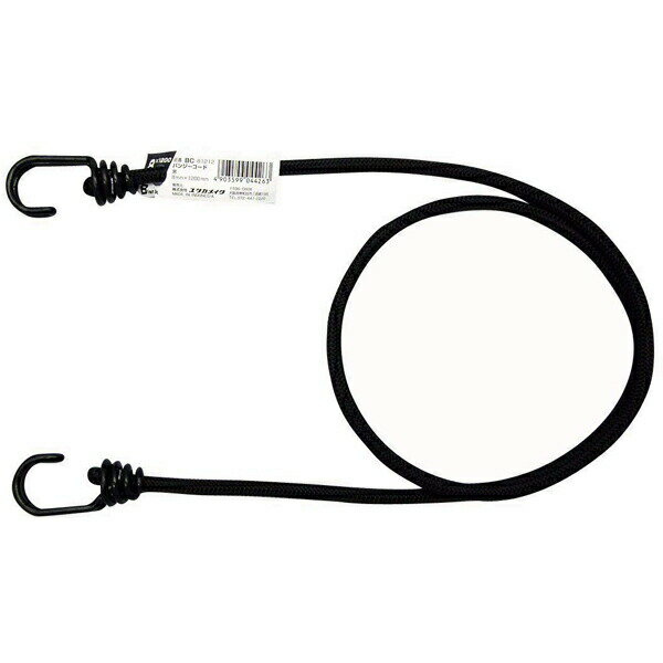 バンジーコード ブラック フック金具付き 8mm×1200mm BC-81212 ユタカメイク ロープ 梱包紐 固定ベルト..