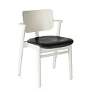 artek（アルテック）アームチェア DOMUS CHAIR（ドムスチェア） ホワイト×革ブラック【受注品】