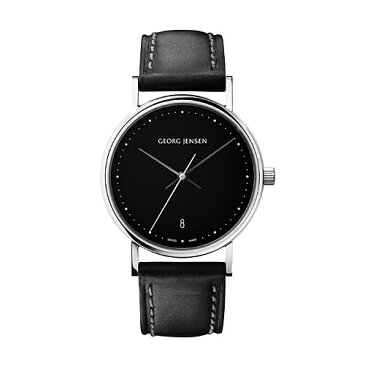 Georg Jensen（ジョージ ジェンセン）「KOPPEL WATCH（コッペル ウォッチ）」32mm/ブラック/ブラウンカーフレザー