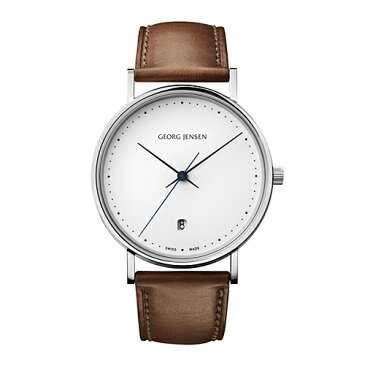 Georg Jensen（ジョージ ジェンセン）「KOPPEL WATCH（コッペル ウォッチ）」38mm/ホワイト/ブラウンカーフレザー