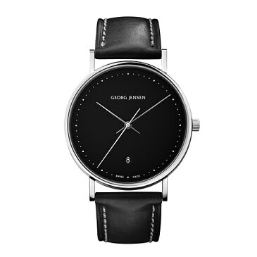 Georg Jensen（ジョージ ジェンセン）「KOPPEL WATCH（コッペル ウォッチ）」38mm/ブラック/ブラウンカーフレザー