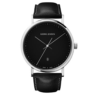 Georg Jensen（ジョージ ジェンセン）「KOPPEL WATCH（コッペル ウォッチ）」41mm/ブラック/ブラウンカーフレザー