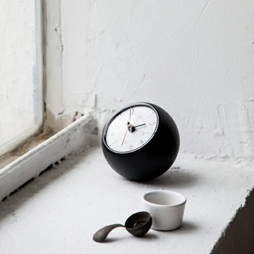 Lemnos(レムノス)置時計 earth clock less(アース クロック レス) ブラック [3]