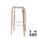 Magis(マジス)ハイスツール Steelwood Stool SH680mm ホワイト / ナチュラルビーチ