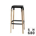 Magis(マジス)ハイスツール Steelwood Stool SH680mm ブラック / ナチュラルビーチ