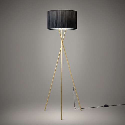 【即納】YAMAGIWA（ヤマギワ）フロア照明 BAUMN（バウム）3脚タイプ w580mm ブラック×ブラス【ランプ別】