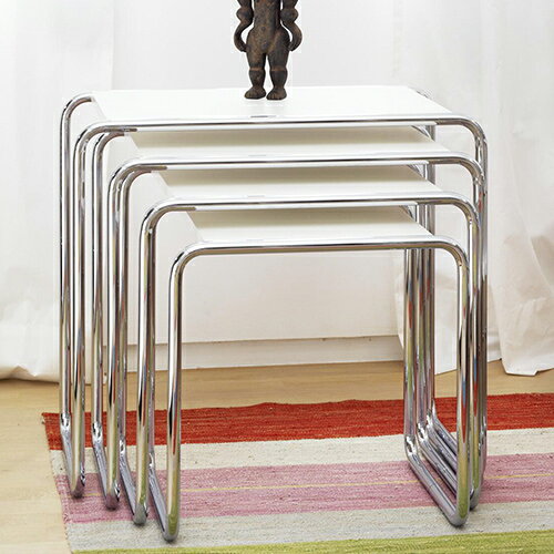THONET(トーネット)サイドテーブル B9C トップコートホワイト × クローム 【受注品】 [2]