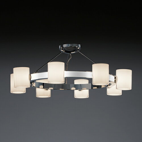 YAMAGIWA（ヤマギワ）シャンデリア FLARE（フレア） 8灯 Φ800mm クローム／ホワイト