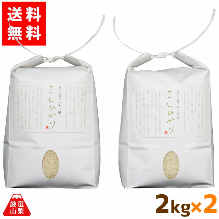 【送料無料】 新米 コシヒカリ 2kg×2袋 (武川米 100%) 山梨県 北杜市