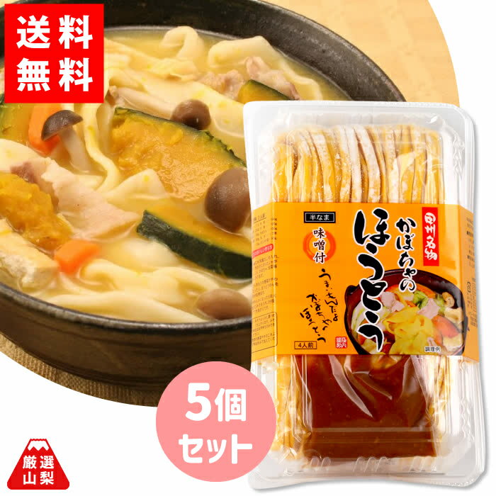 【送料無料】 かぼちゃほうとうパック 4人前×5個セット...