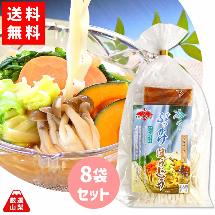 【送料無料】 冷やしぶっかけほうとう 2人前 8袋セット 山梨 ご当地グルメ 郷土料理 横内製麺 ほうとう お得な まとめ買いセット