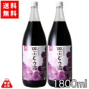 【送料無料】 100%ぶどう液 赤 1800ml 2本セット 大容量 ぶどうジュース ベーリーA コンコード アルプスワイン