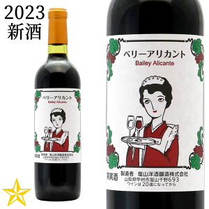 新酒ワイン 山梨ワイン 赤 フルボディ 塩山洋酒 ベリーアリカント 2023 720ml (11月3日解禁)