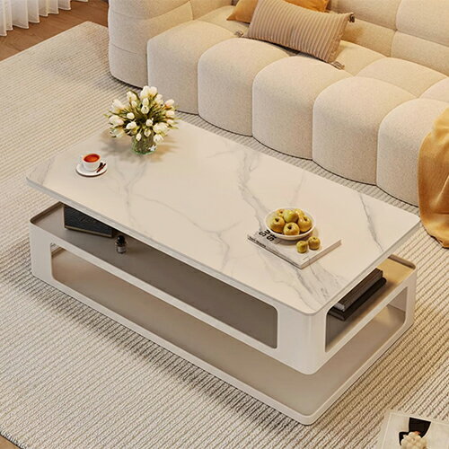 センターテーブル 幅100cm セラミック 三段 幅120cm ホワイト 収納 大理石柄 リビングテーブル 在宅ワーク 来客対応 モダン 長方形 ローテーブル シンプル ソファサイド 食事 高級 オープンスペース コンパクト サイドテーブル テレワーク 接待 韓国風 角型 オシャレ 石目調 [2]