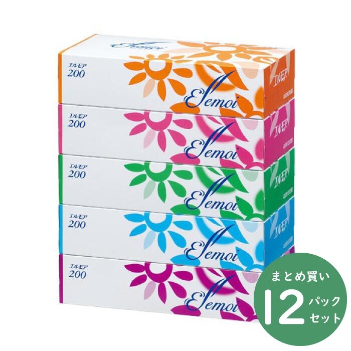 【まとめ買い】エルモアティシュ　200組×5箱×12パック【翌営業日即発送】