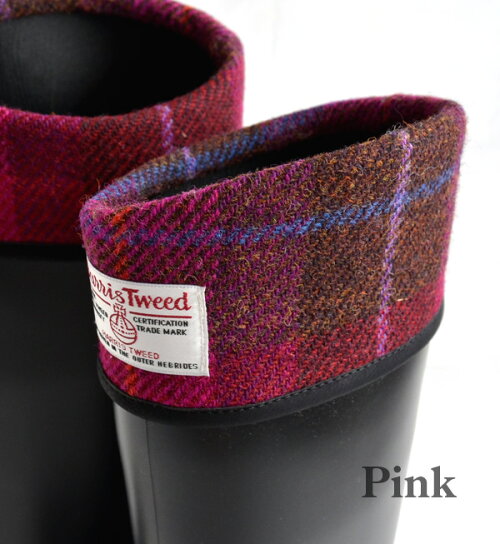 【楽天市場】2013年限定モデル♪完全防水のレインブーツの履き口にイギリスの高級ツィード生地「HarrisTweed」を使用したレディース長靴