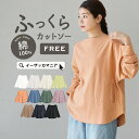 カットソー Tシャツ レディース / 心地いいふっくら素材の ポケット 付き。 トップス 長袖 長そで 綿100％ コットン ワイド 大きいサイズ ゆったり 春 ◆zootie（ズーティー）：ふっくらカットソー ポケット付き ワイドプルオーバー