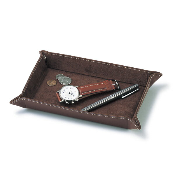 机上収納 整理用品 Supplement ボタントレーL ブラウン 840-546 幅250mm 奥行き170mm 高さ35mm 合成皮革 茶谷産業 中国製